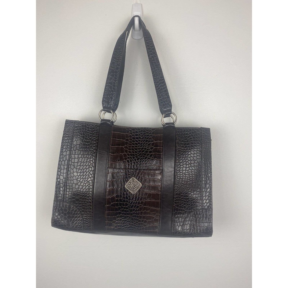 Coldwater Creek laptop bag Vintage purse color brown pocket on front with design